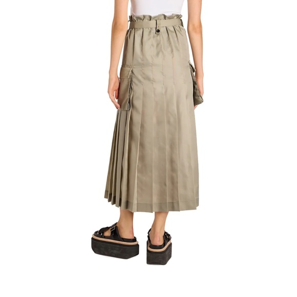 Sacai Khaki Twill Cargo Belted Skirt US2 - Picture 6 of 14